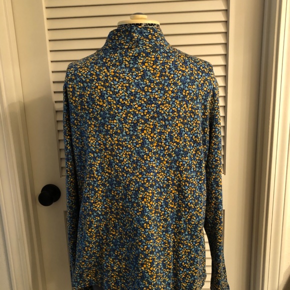 Croft & Barrow Blue Green & Yellow Mock Turtleneck Size L - Picture 3 of 4